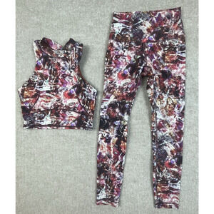 Lululemon SET Everlux and Mesh Cropped Tank/Wunder Train High Rise Tights Size 4